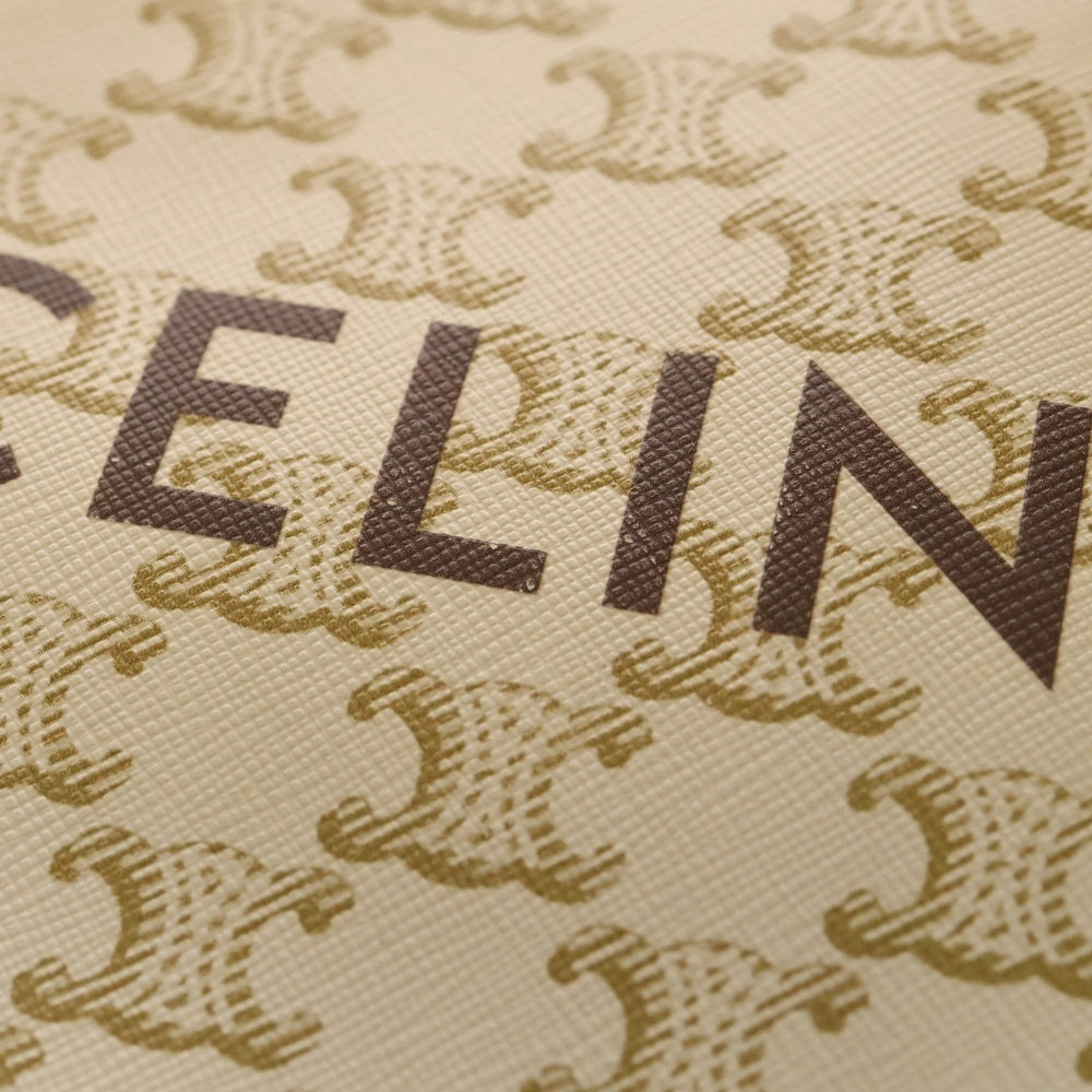 CELINE(セリーヌ) バーティカルカバ ミニ 2WAYバッグ ハンドバッグ ショルダーバッグ ホワイト×ブラウン レザー×PVC ゴールド金具