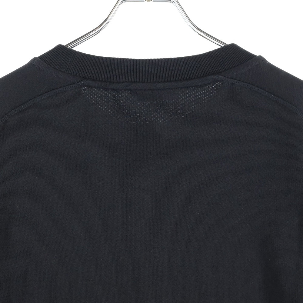 MONCLER(モンクレール) 22AW ラバーワッペン ロゴ刺繍 クルーネック プルオーバースウェット トレーナー ブラック H20918G00010 809KR