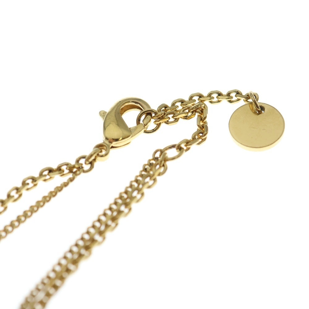 Christian Dior(クリスチャンディオール) PETIT CD ロゴ ストーン ネックレス ペンダント チェーン ピンク×ゴールド