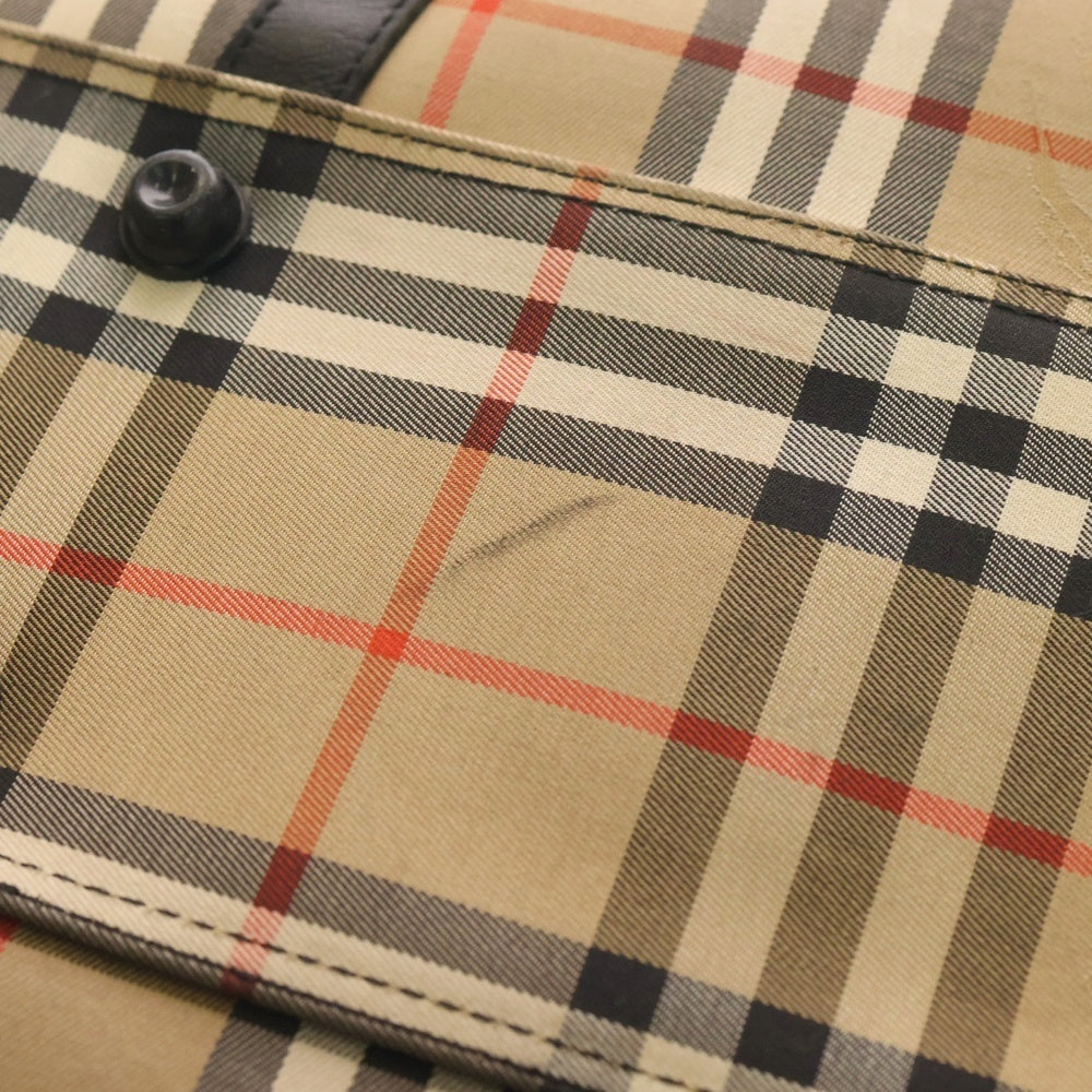 BURBERRY(バーバリー) ノバチェック キャンバス×レザーミニボストンバッグ ハンドバッグ ベージュ レディース