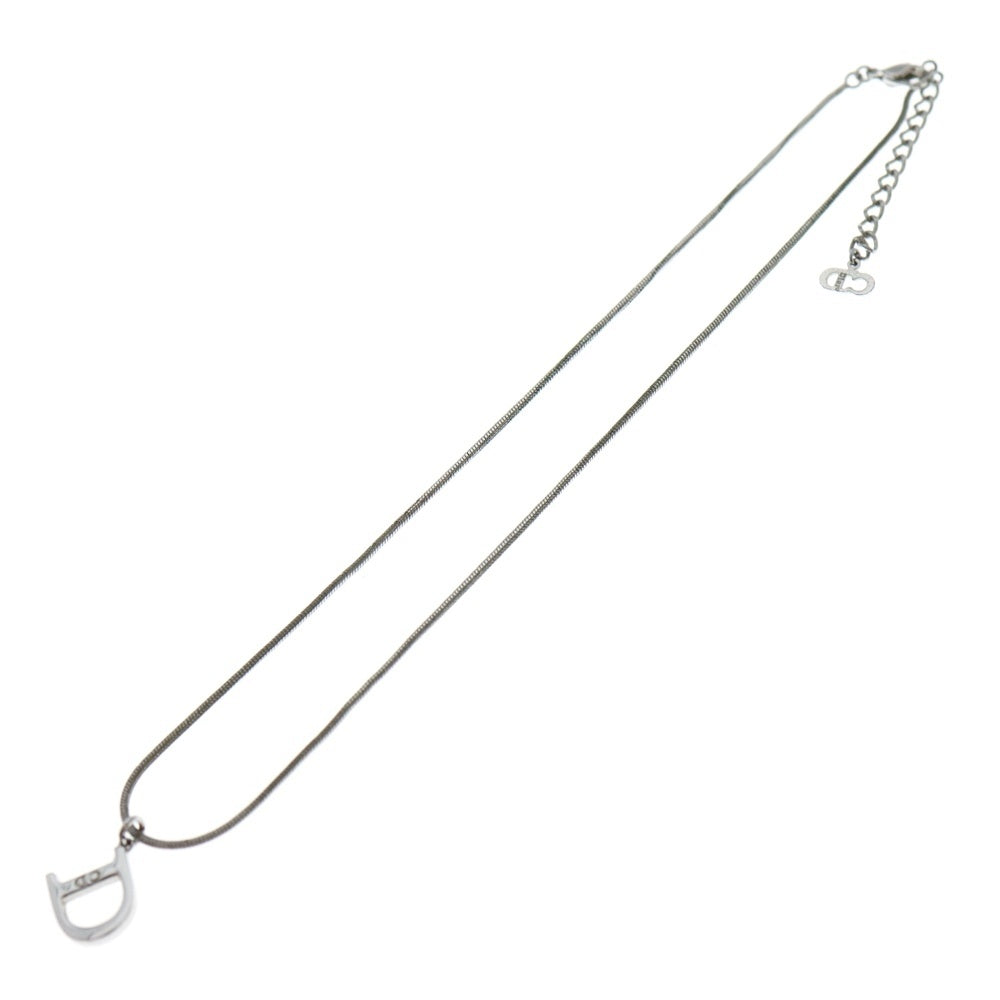 Christian Dior(クリスチャンディオール) Dロゴ ネックレス ペンダント スネークチェーン シルバー