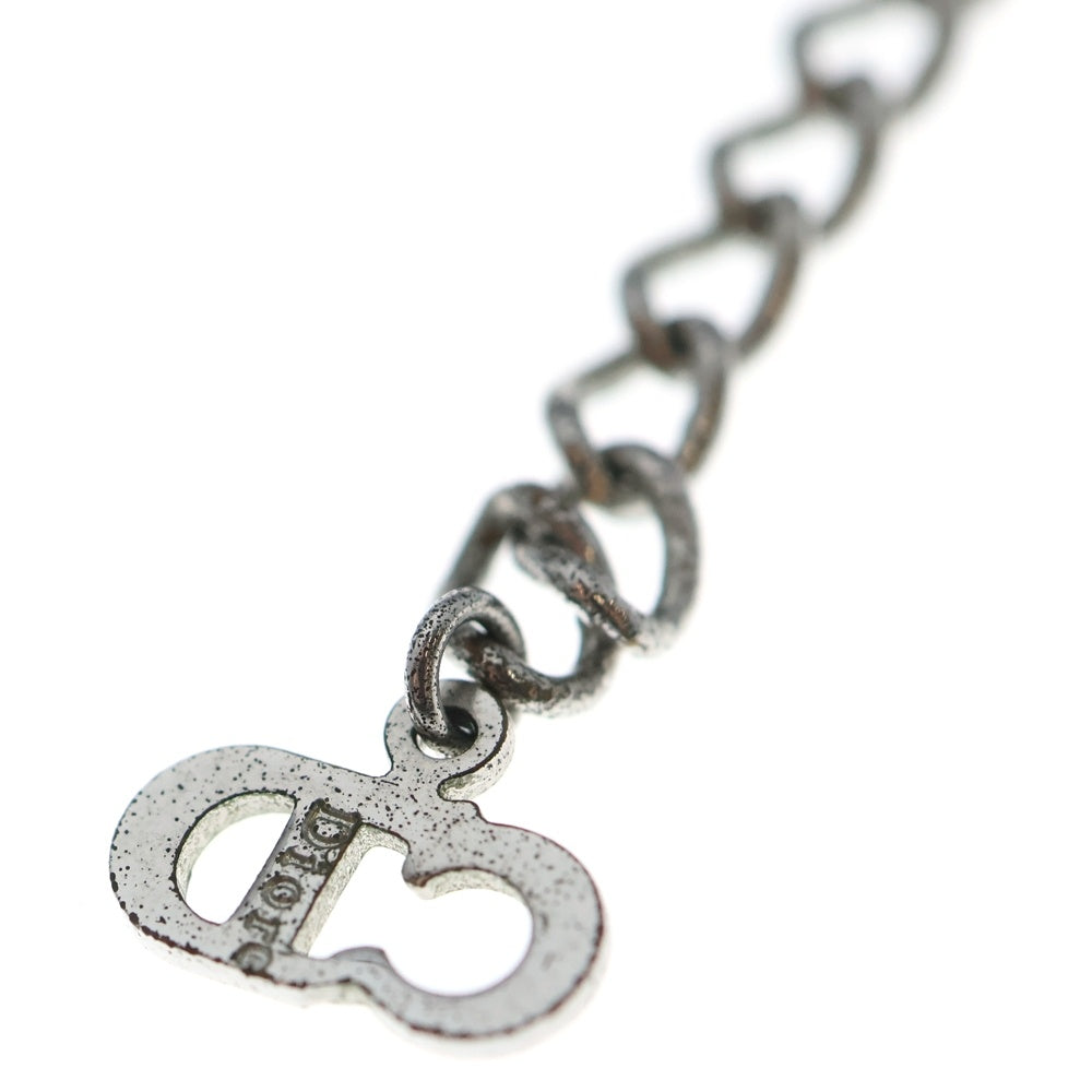 Christian Dior(クリスチャンディオール) Dロゴ ネックレス ペンダント スネークチェーン シルバー