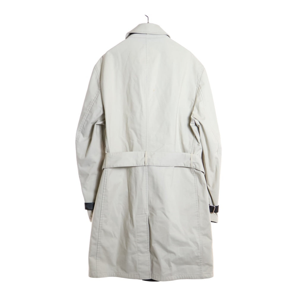 HERMES(エルメス) レザー チンストラップ コットン ステンカラーコート アイボリー
