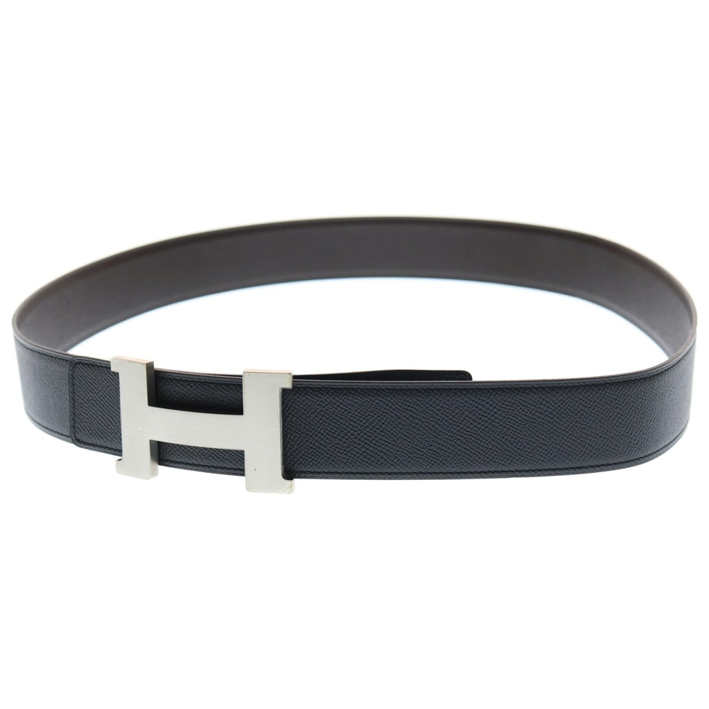 HERMES(エルメス) コンスタンス ベルト ブラック レザー シルバー金具