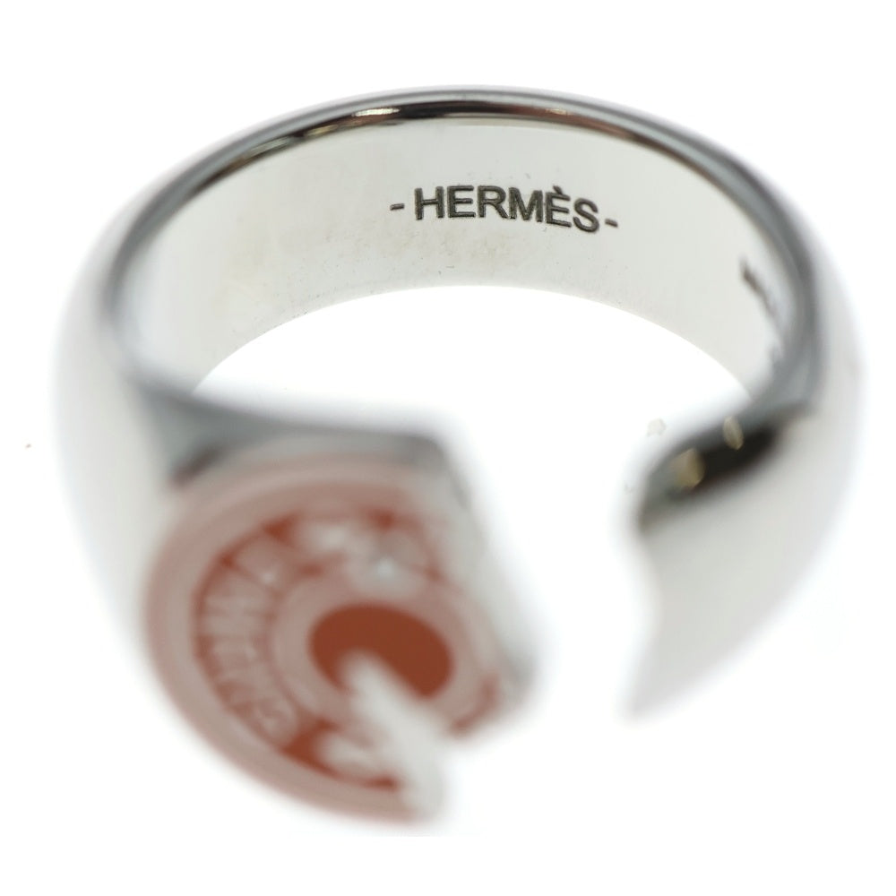 HERMES(エルメス) カルーゼル リング 指輪 シルバー×オレンジ #58 レディース