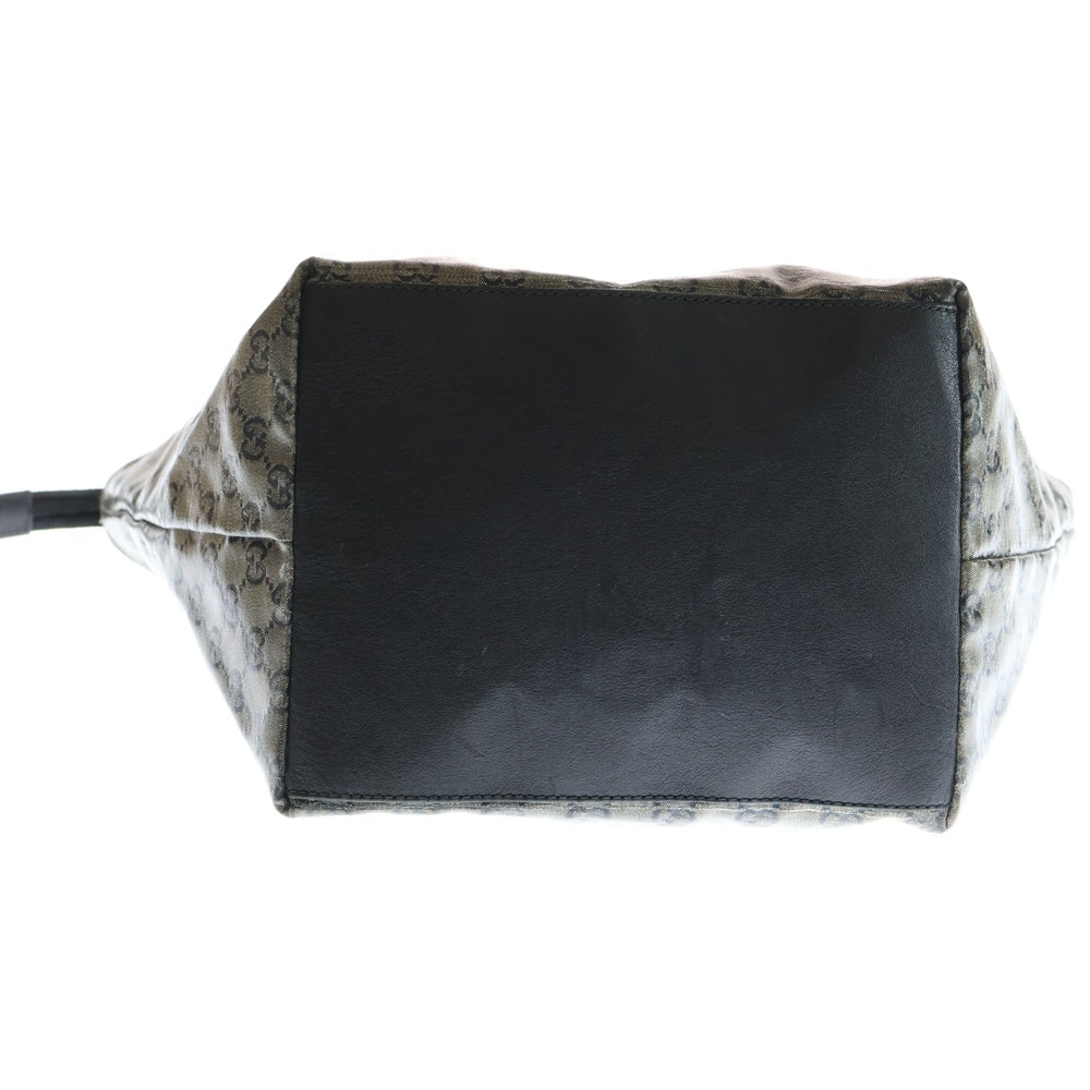 GUCCI(グッチ) シェリーライン GGキャンバス ハンドバッグ トートバッグ ブラック×ゴールド ナイロン 131230 ブラック金具