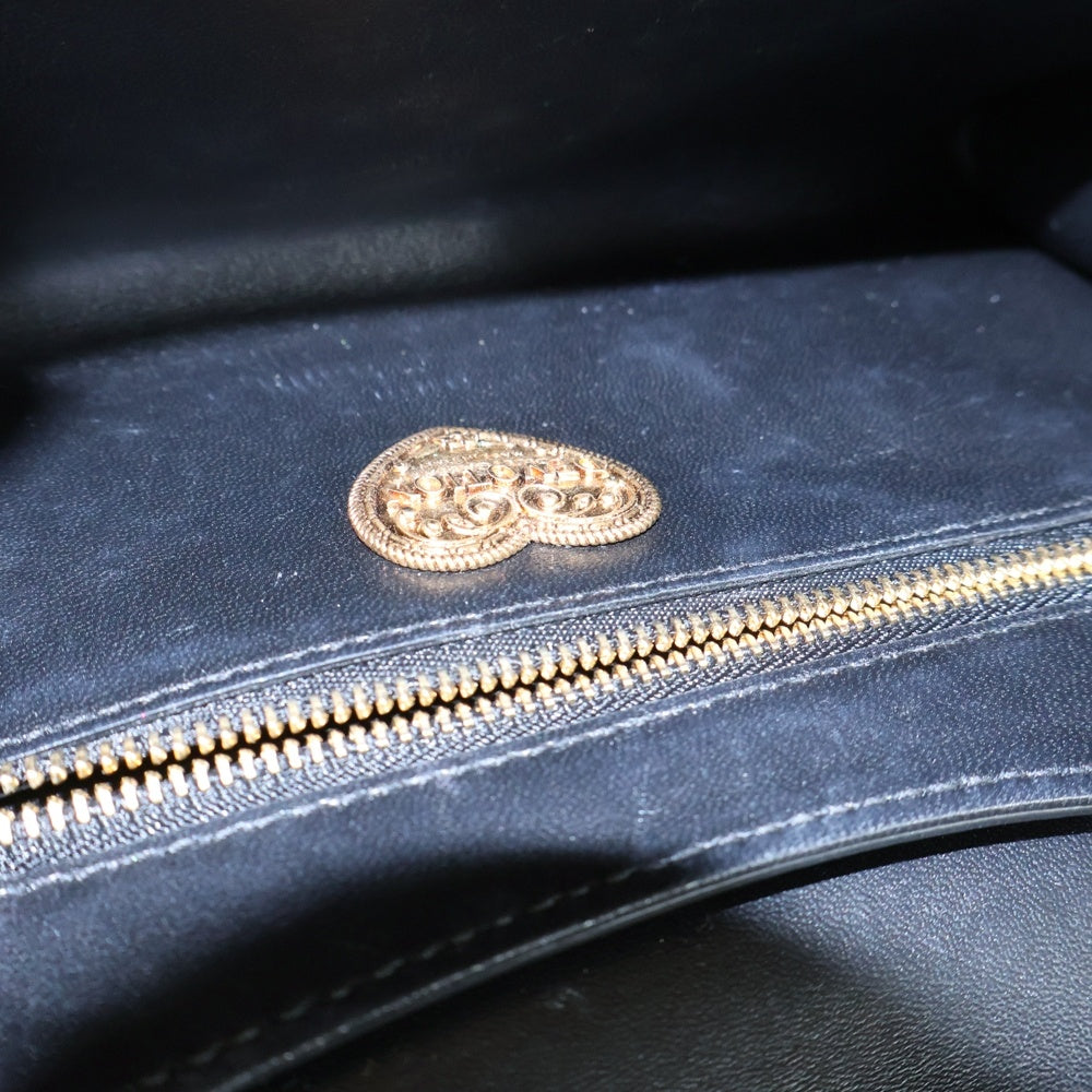 DOLCE & GABBANA(ドルチェアンドガッバーナ) ディヴォーション ショルダーバッグ ブラック ゴールド金具 レザー レディース
