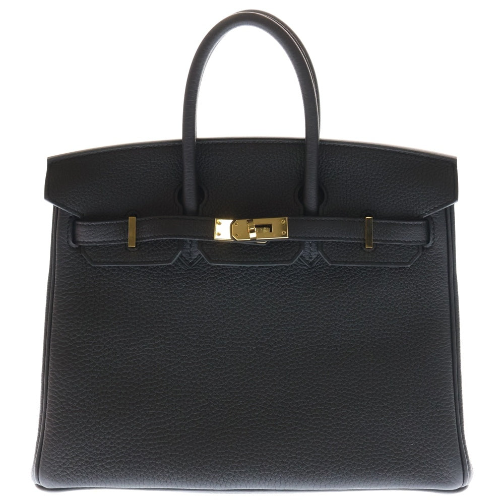 HERMES(エルメス) バーキン25 トゴ レザーハンドバッグ ブラック GD金具 W刻印 レディース