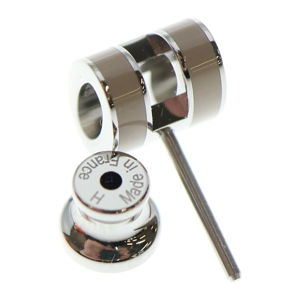 HERMES(エルメス) ミニ ポッシュアッシュ ピアス ベージュ×シルバー