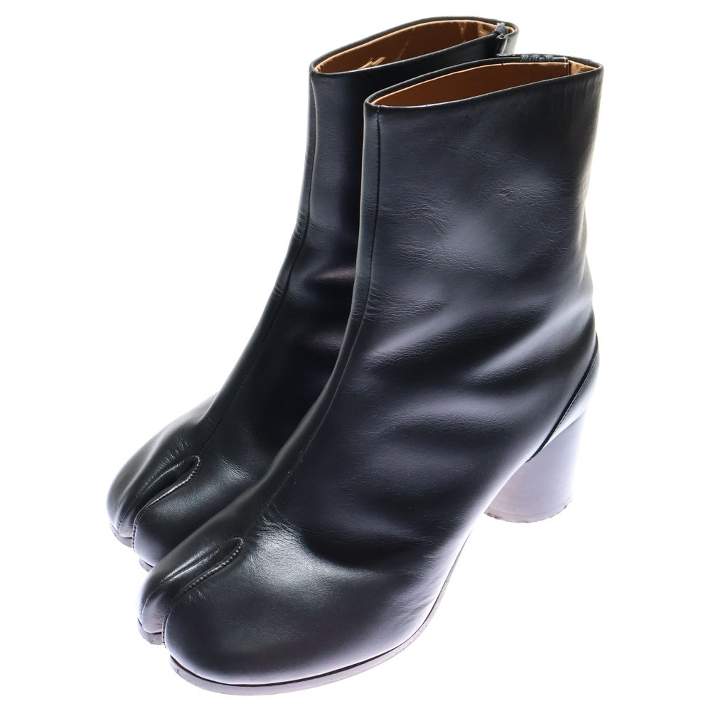 Maison Margiela 1(メゾンマルジェラ) Tabi タビ レザー ヒール ハイカット ショートブーツ ブラック S57WU0132