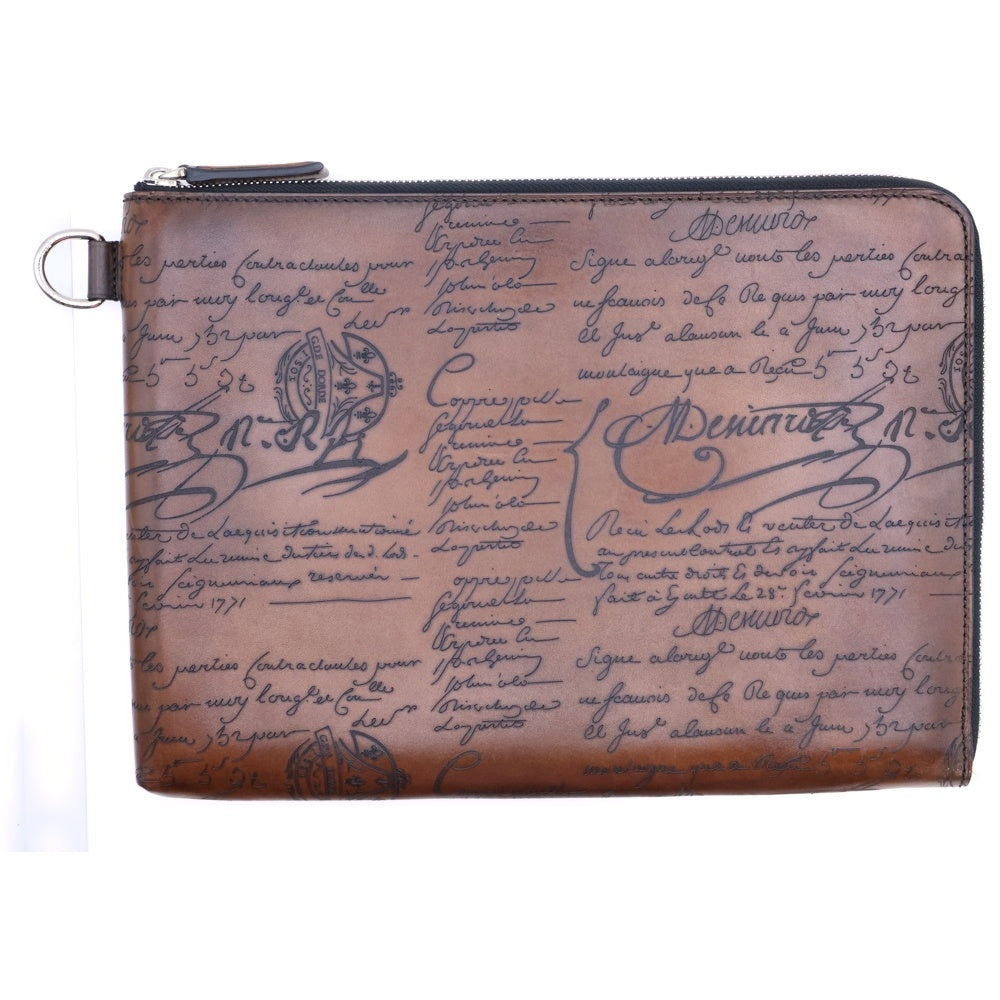 Berluti(ベルルッティ) カリグラフィ ニノGM クラッチバッグ ブラウン