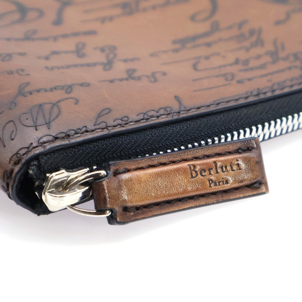 Berluti(ベルルッティ) カリグラフィ ニノGM クラッチバッグ ブラウン レザー