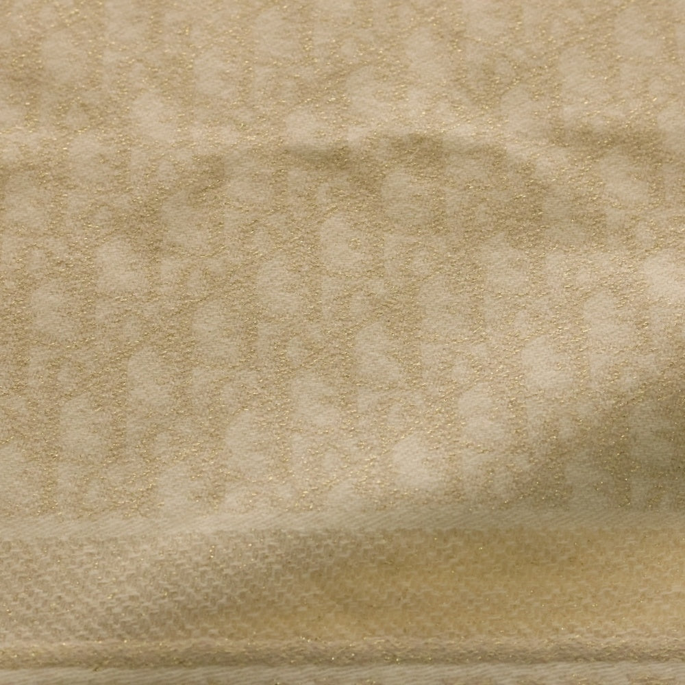 Christian Dior(クリスチャンディオール) オブリーク ジャガード 総柄 フリンジ マフラー ホワイト/ベージュ