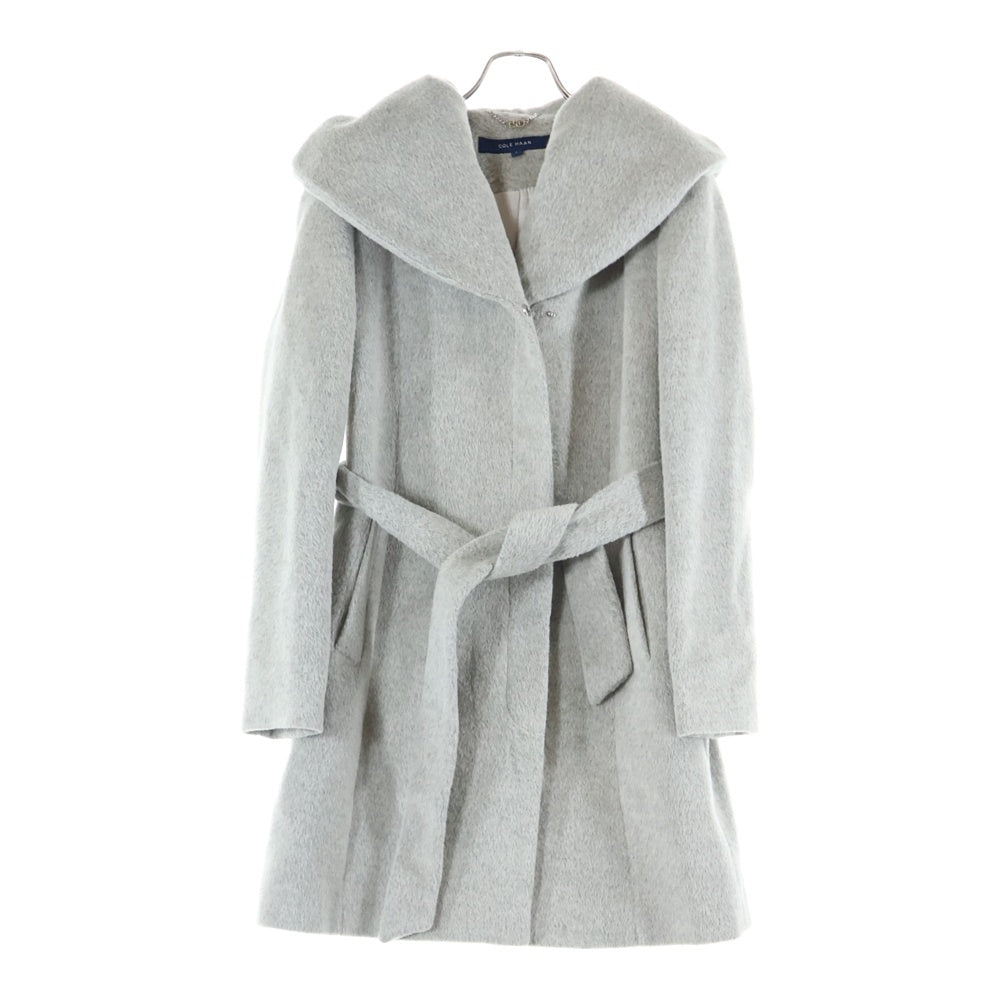 COLE HAAN(コール ハーン) ウール フーデッド ジップアップ コート グレー レディース T10086
