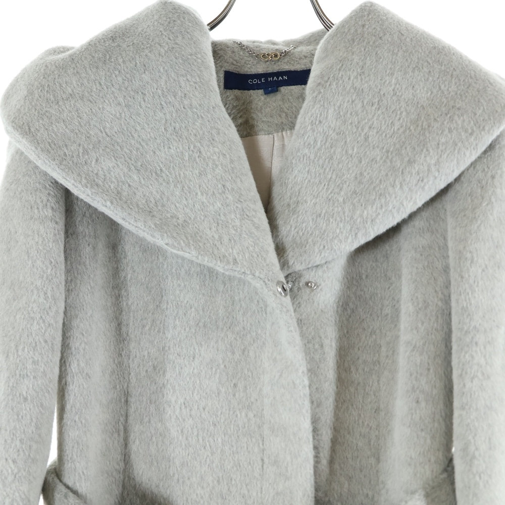 COLE HAAN(コール ハーン) ウール フーデッド ジップアップ コート グレー レディース T10086