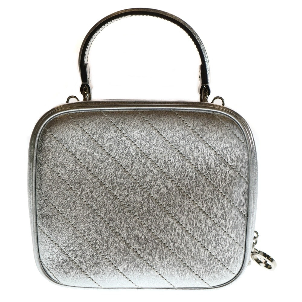 GUCCI(グッチ) ブロンディ トップハンドル 2WAYバッグ ミニハンドバッグ ショルダーバッグ シルバー レザー 744434 シルバー金具 レディース