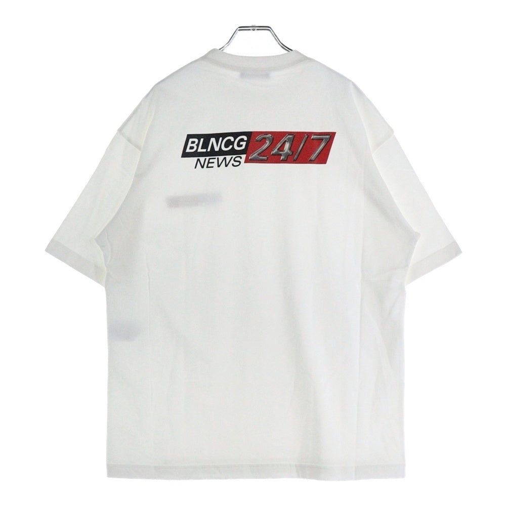 BALENCIAGA(バレンシアガ) バックロゴプリント クルーネック 半袖Tシャツ カットソー ホワイト 612966 レディース
