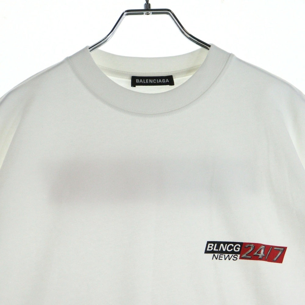 BALENCIAGA(バレンシアガ) バックロゴプリント クルーネック 半袖Tシャツ カットソー ホワイト 612966 レディース