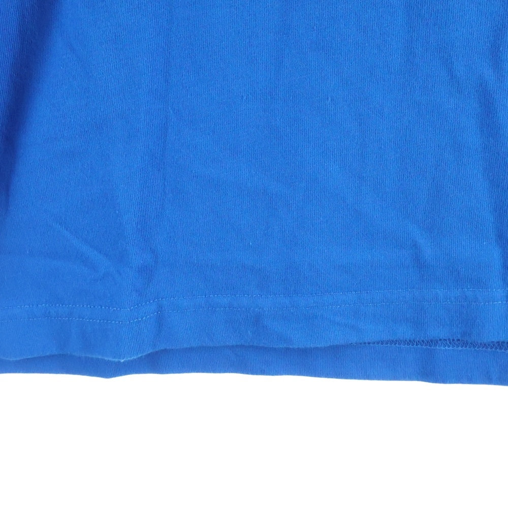 BALENCIAGA(バレンシアガ) ×adidas アディダス トレフォイル ロゴプリント モックネック 半袖Tシャツ カットソー ブルー 739101 レディース