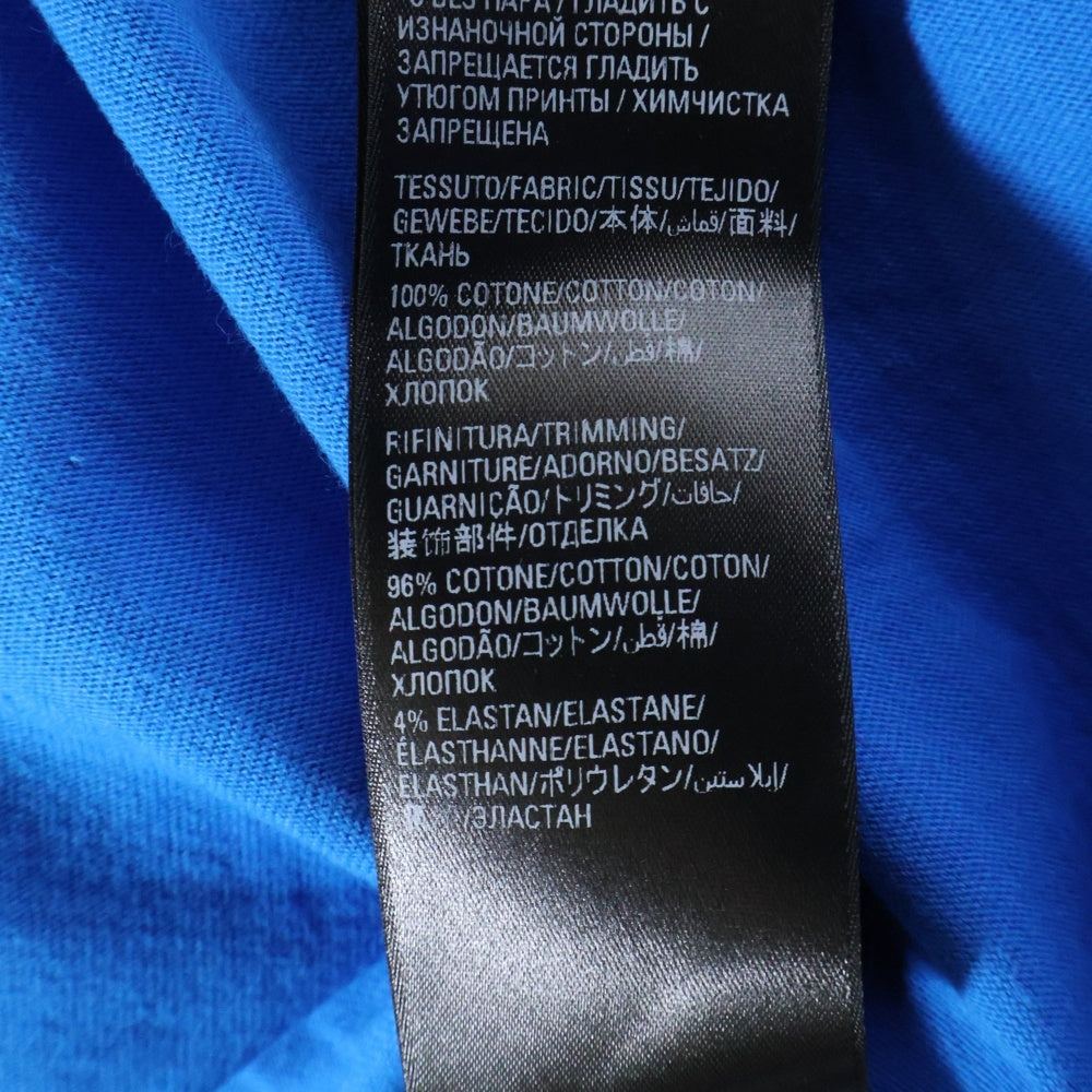 BALENCIAGA(バレンシアガ) ×adidas アディダス トレフォイル ロゴプリント モックネック 半袖Tシャツ カットソー ブルー 739101 レディース