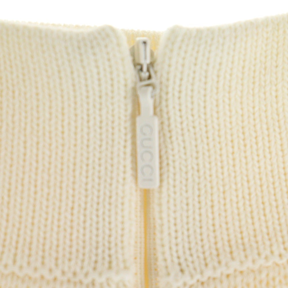 GUCCI(グッチ) サイドジップ ウールニット タイトミニスカート アイボリー レディース 726801