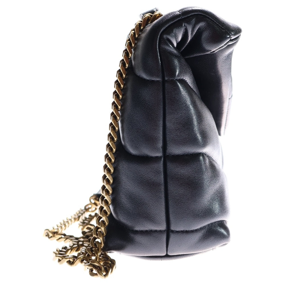 SAINT LAURENT PARIS(サンローランパリ) パファートイショルダーバッグ チェーンバッグ ハンドバッグ ブラック レザー 759337 ゴールド金具 レディース