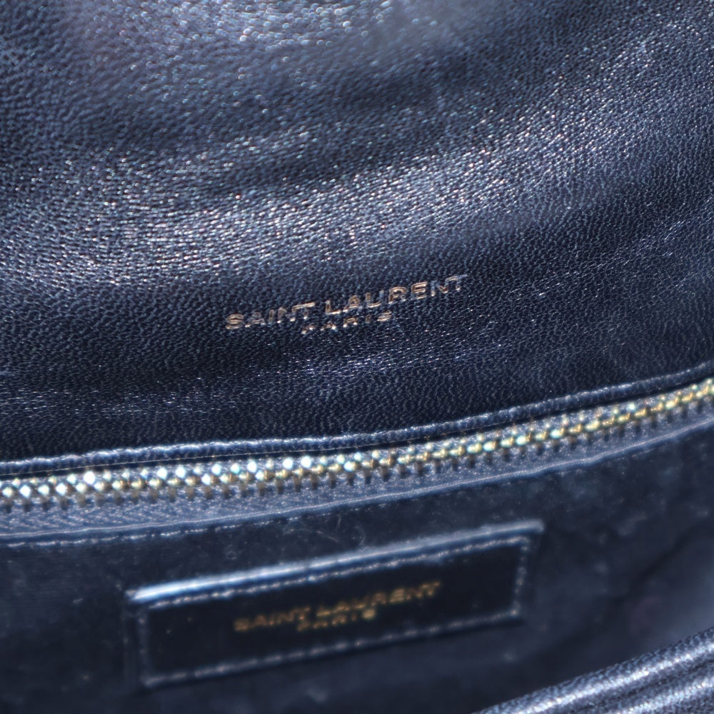 SAINT LAURENT PARIS(サンローランパリ) パファートイショルダーバッグ チェーンバッグ ハンドバッグ ブラック レザー 759337 ゴールド金具 レディース