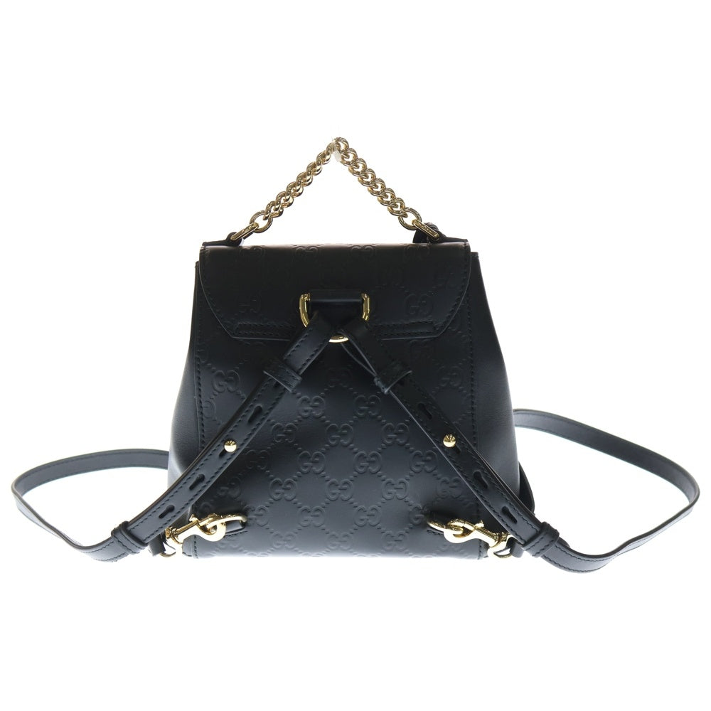 GUCCI(グッチ) グッチシマ パドロック レザーバックパック リュック ブラック 779813 レディース