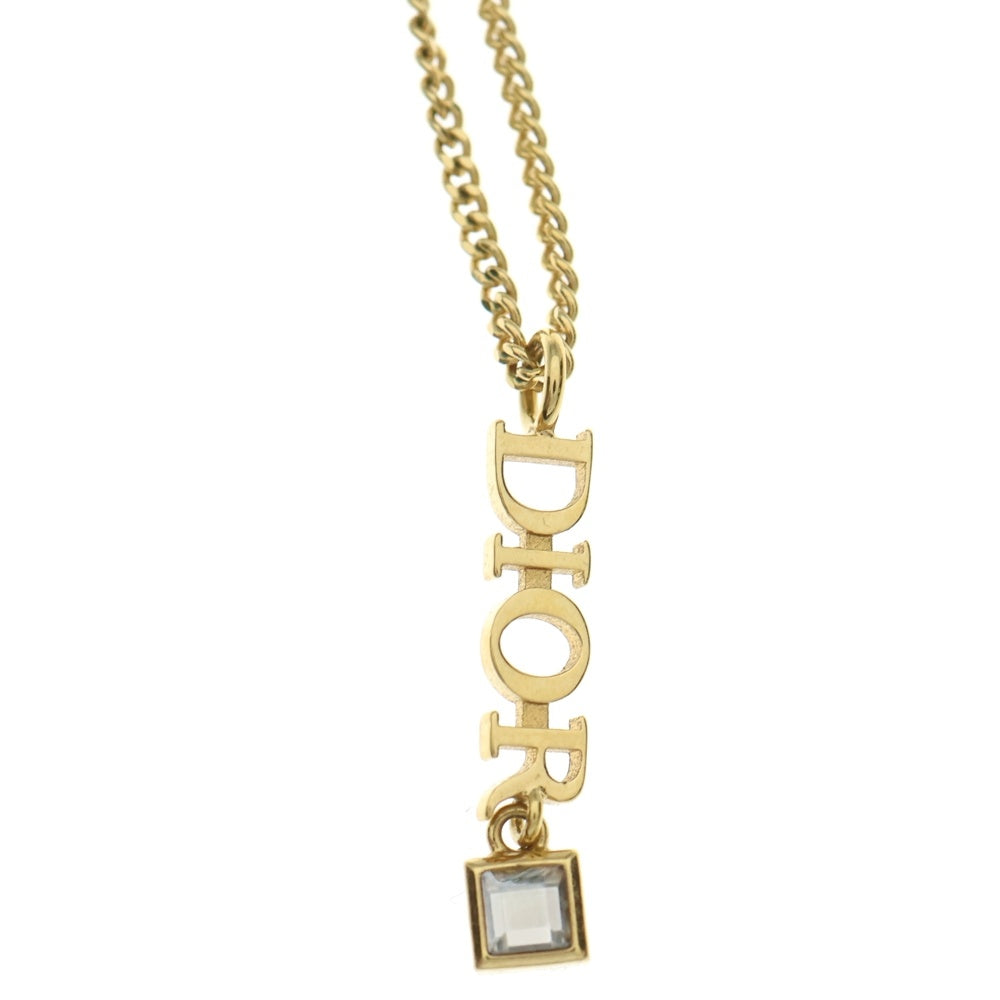 Christian Dior(クリスチャンディオール) ロゴ ネックレス ペンダント チェーン ゴールド GP