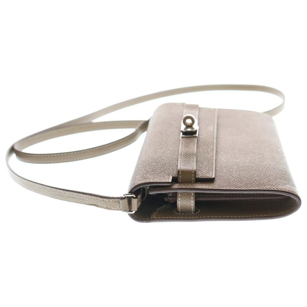 HERMES(エルメス) ケリーウォレット ロング トゥーゴー エトゥープ エバーカラー ショルダーバッグ Z刻印 ゴールド金具