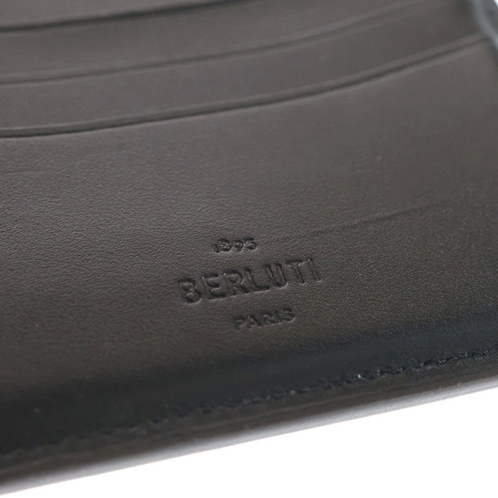 Berluti(ベルルッティ) コンパクトウォレット カリグラフィ スクリット 二つ折り財布 カードケース ブラウン レザー