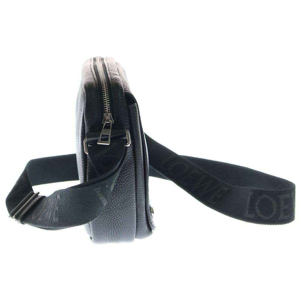 LOEWE(ロエベ) ペブル メッセンジャー ブラック レザー ショルダーバッグ レディース