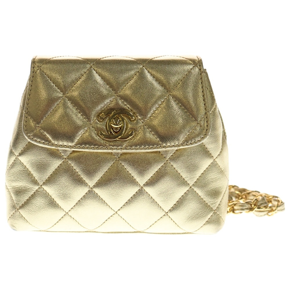 CHANEL(シャネル) チェーン ショルダーバッグ ゴールド ラムスキン ゴールド金具 レディース