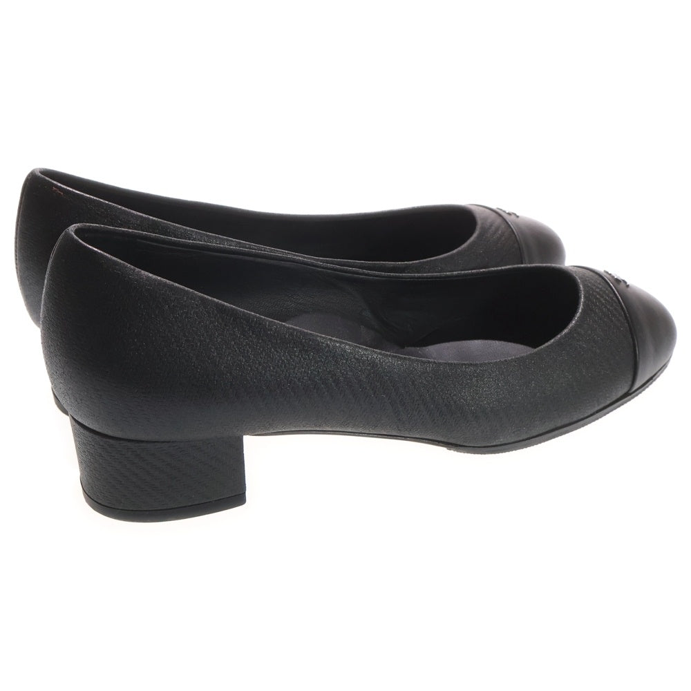 CHANEL(シャネル) ココマーク ロゴプレート レザー ヒール パンプス シューズ ブラック レディース G28429