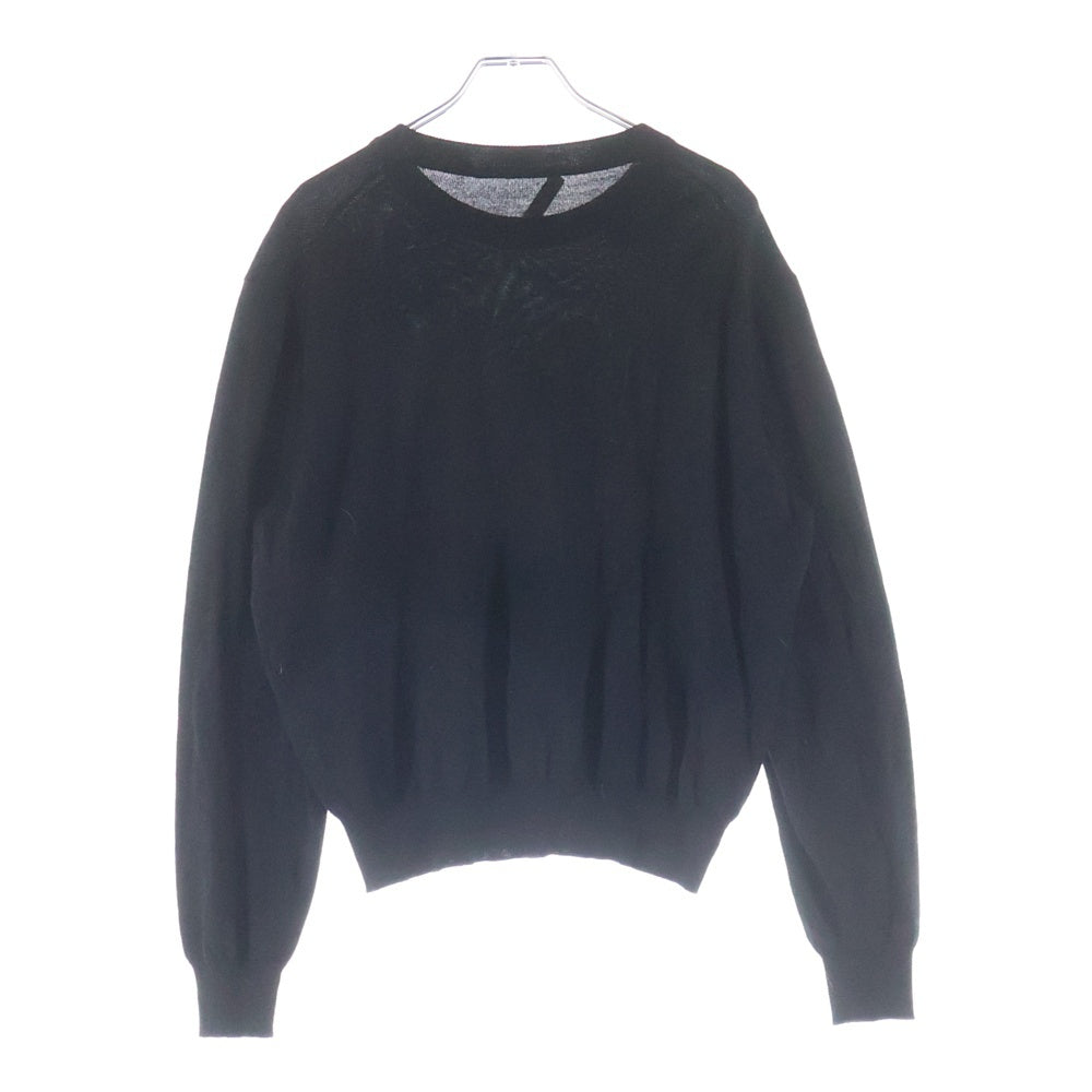 BALENCIAGA(バレンシアガ) エンブレム ロゴ刺繍 ウール クルーネック プルオーバー 長袖ニット セーター ブラック 595106 レディース