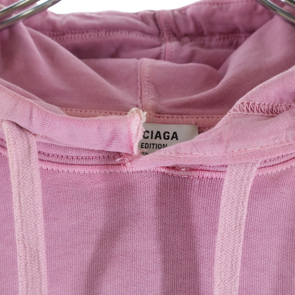 BALENCIAGA(バレンシアガ) 22AW Pink Martini ピンク マティーニ グラフィックプリント プルオーバー スウェットパーカー フーディー ピンク 697971 レディース