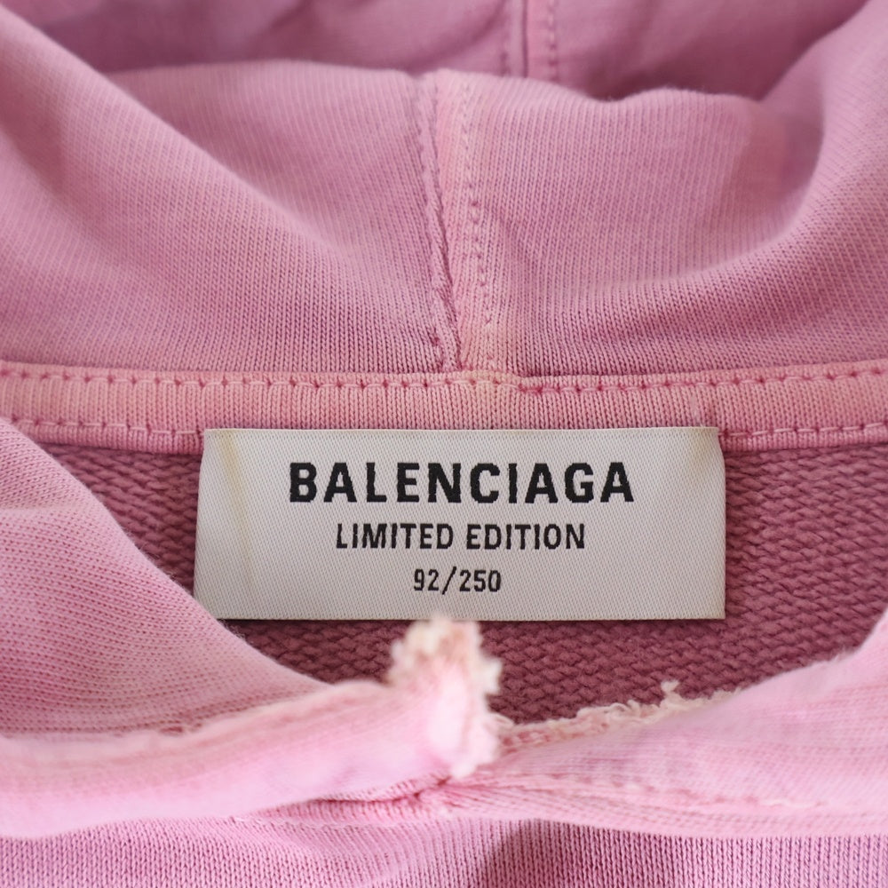 BALENCIAGA(バレンシアガ) 22AW Pink Martini ピンク マティーニ グラフィックプリント プルオーバー スウェットパーカー フーディー ピンク 697971 レディース