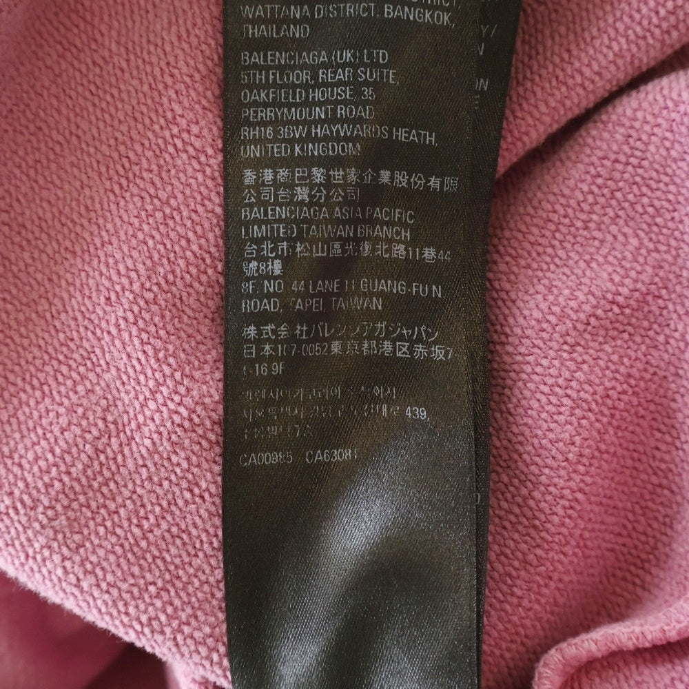 BALENCIAGA(バレンシアガ) 22AW Pink Martini ピンク マティーニ グラフィックプリント プルオーバー スウェットパーカー フーディー ピンク 697971 レディース