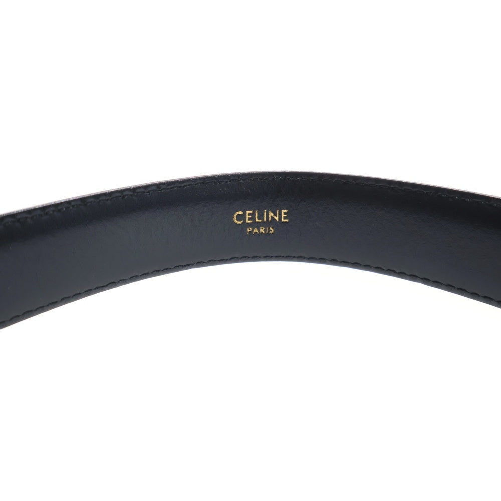 CELINE(セリーヌ) トリオンフ レザー ベルト ブラック ゴールド金具