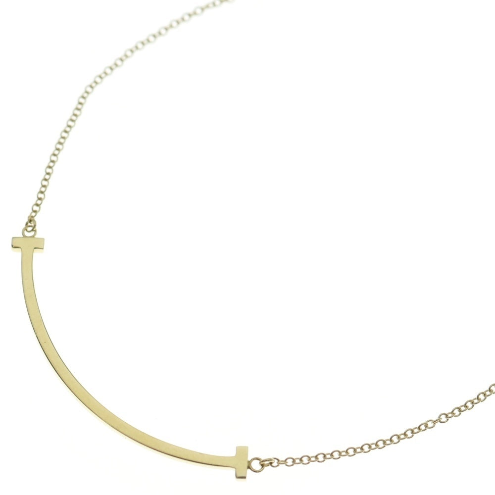 TIFFANY & Co.(ティファニー) Au750YG Tスマイル ネックレス ペンダント チェーン ゴールド スモール 2.9g レディース