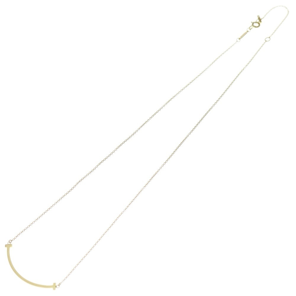 TIFFANY & Co.(ティファニー) Au750YG Tスマイル ネックレス ペンダント チェーン ゴールド スモール 2.9g レディース