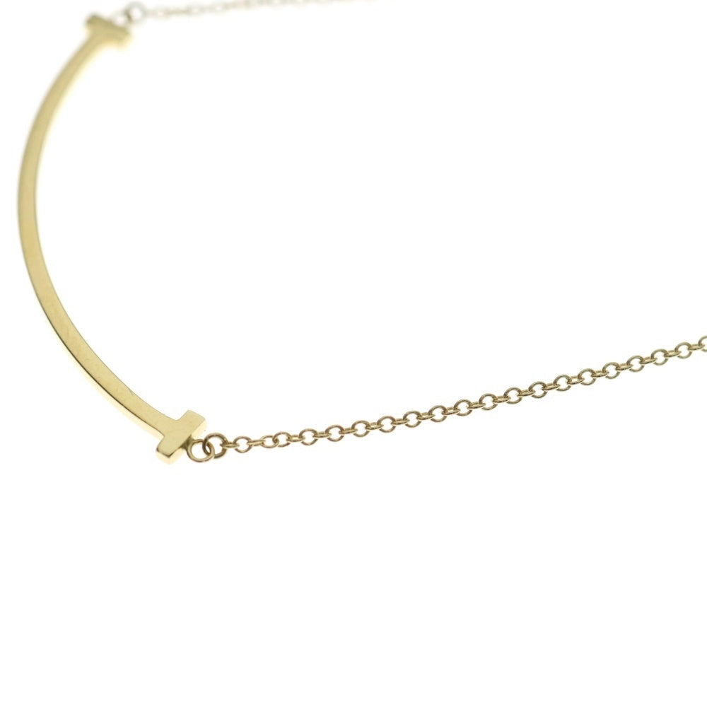 TIFFANY & Co.(ティファニー) Au750YG Tスマイル ネックレス ペンダント チェーン ゴールド スモール 2.9g レディース