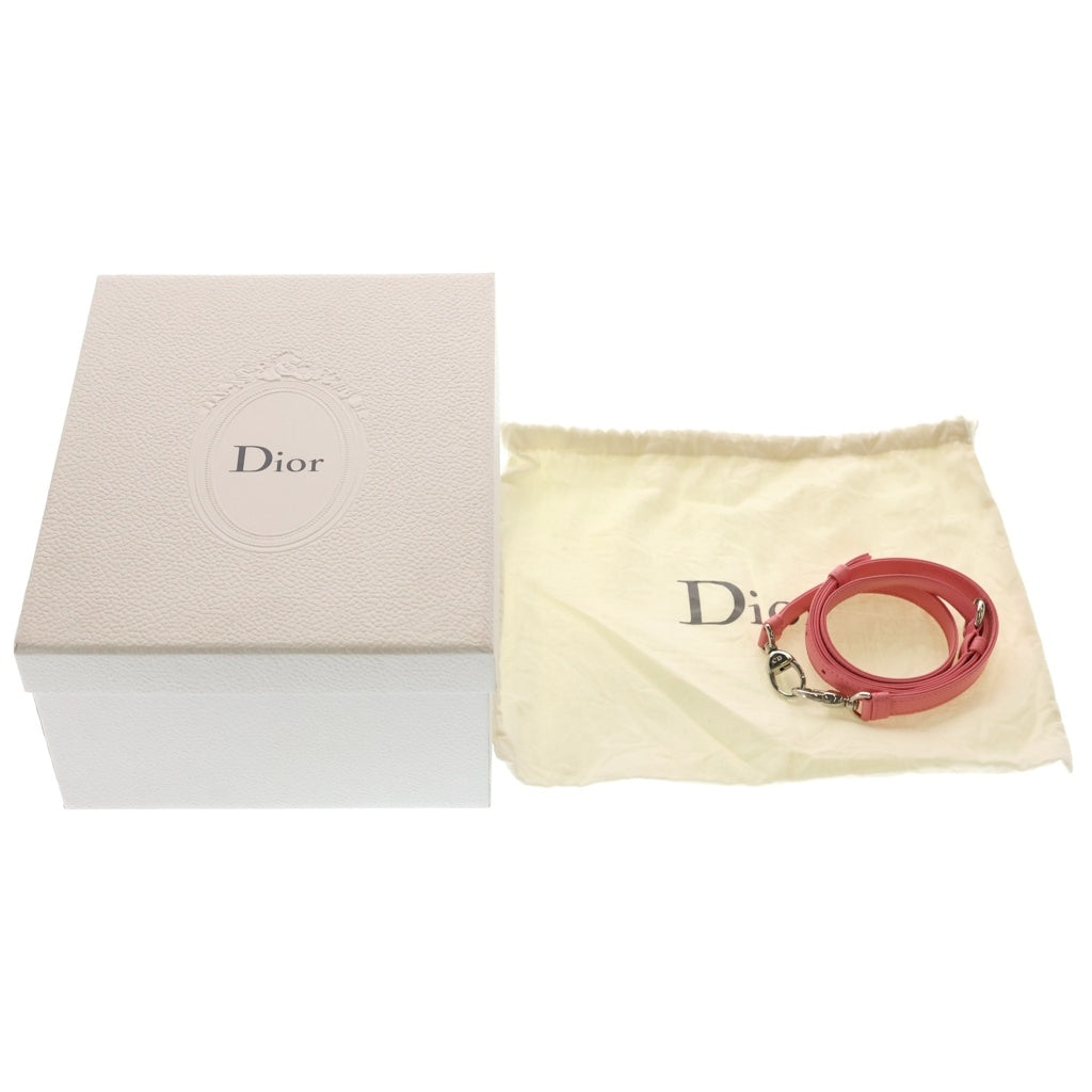 Christian Dior(クリスチャンディオール) レディディオール マイクロ ピンク レザー ハンドバッグ 2wayショルダーバッグ シルバー金具 レディース