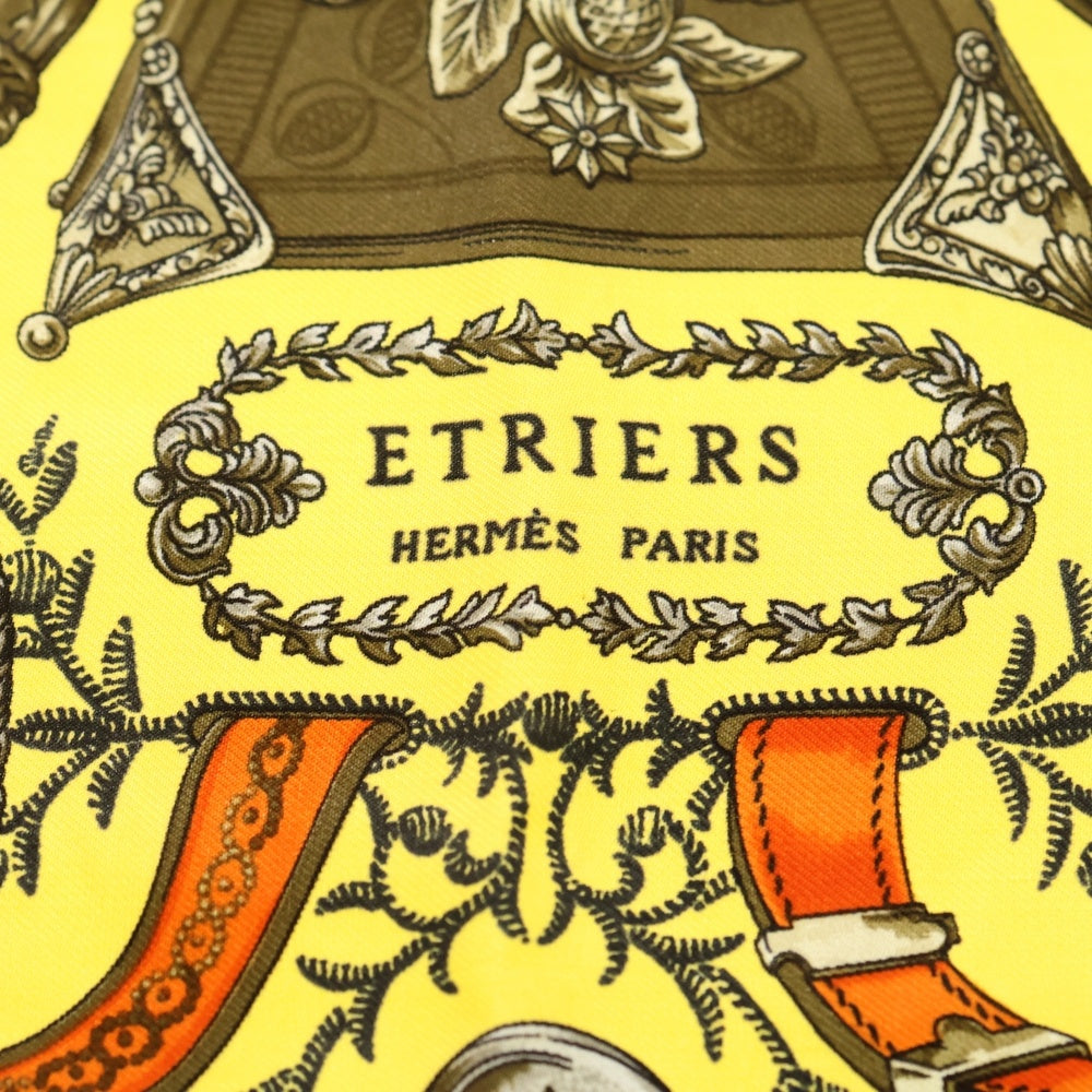 HERMES(エルメス) カレ40 Etriers シルクスカーフ イエロー レディース