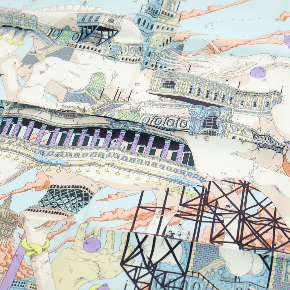 HERMES(エルメス) カレ90 イポポリス シルクスカーフ マルチカラー パステルカラー レディース