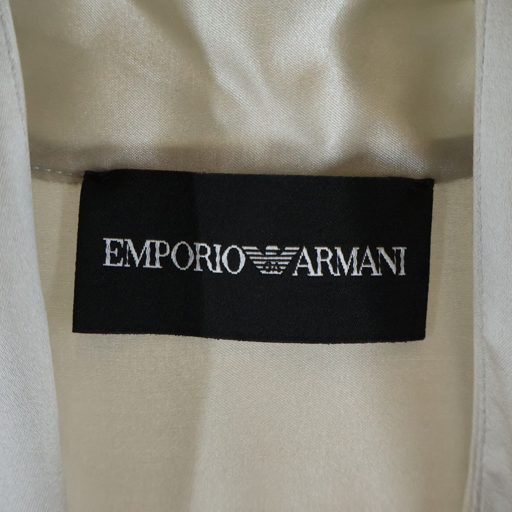 GIORGIO ARMANI(ジョルジオアルマーニ) スタンドカラー シルク 長袖シャツ ライトグレー レディース