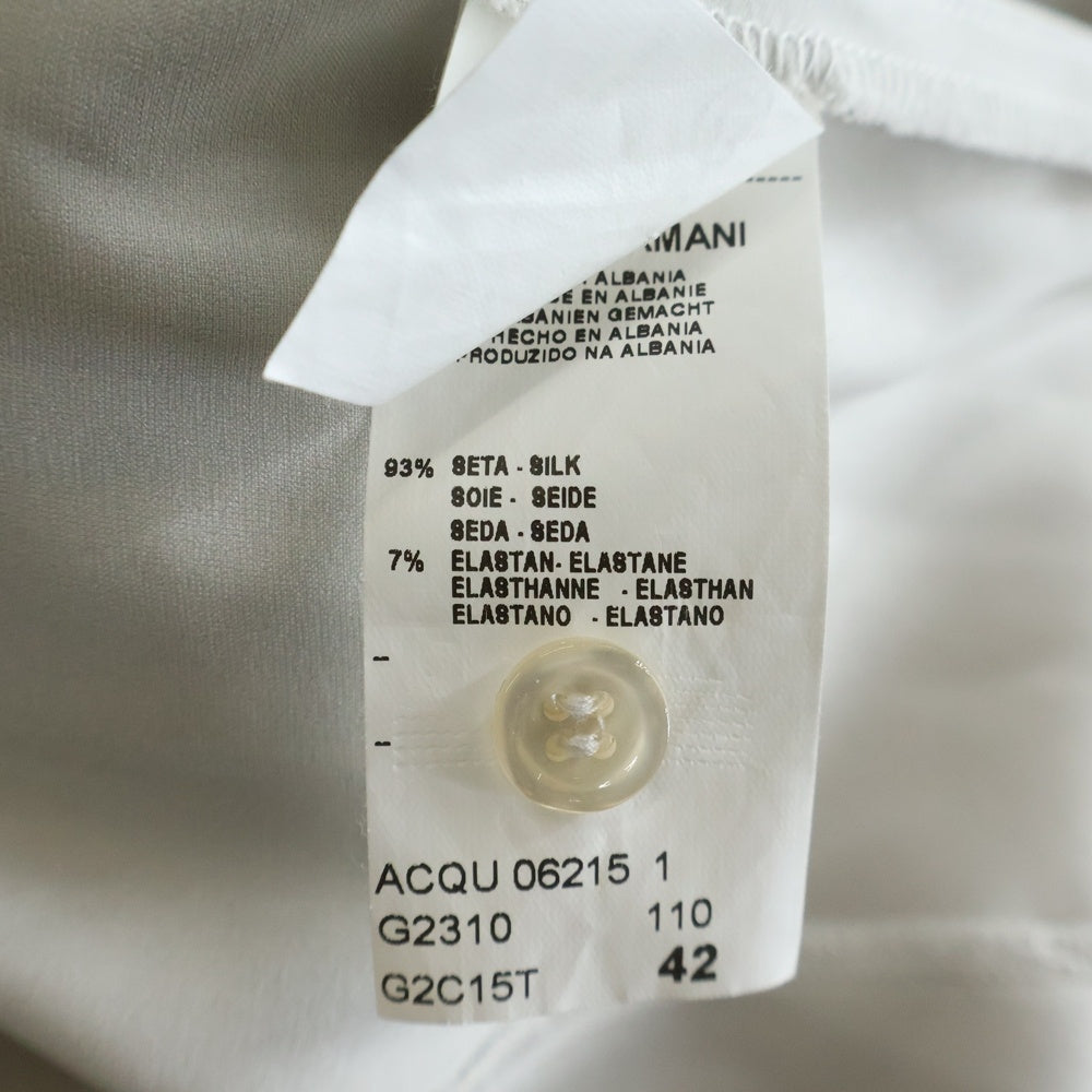 GIORGIO ARMANI(ジョルジオアルマーニ) スタンドカラー シルク 長袖シャツ ライトグレー レディース