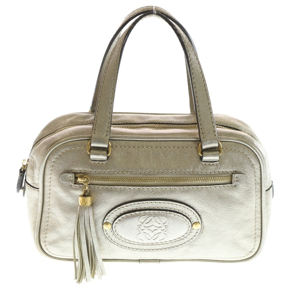 LOEWE(ロエベ) アナグラム ハンドバッグ ゴールド レザー ゴールド金具 レディース