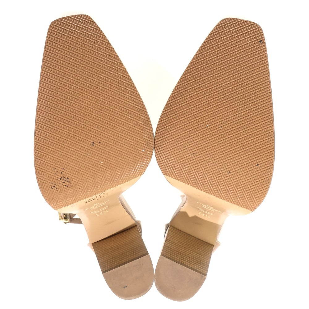 FENDI(フェンディ) FFロゴカットデザインヒール アンクルストラップパンプス ベージュ レディース