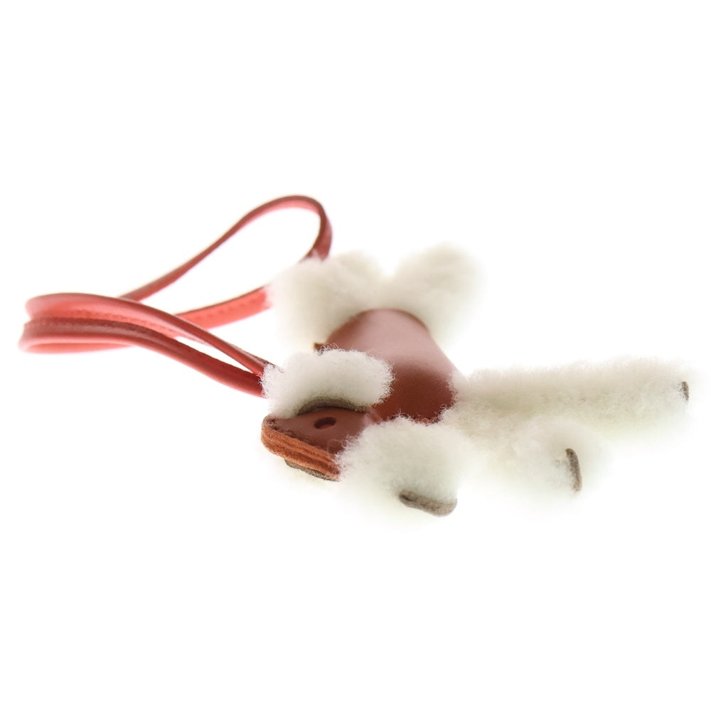 HERMES(エルメス) バディ バッグ チャーム アニョーミロ ムートン セサミ バッグチャーム レッド U刻印